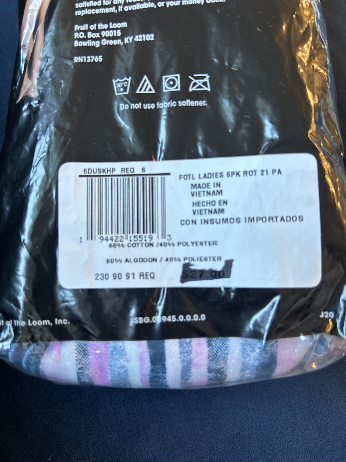 Fruit of the Loom Women’s 6 Pack Cotton Hipsters NEW Size 6/M