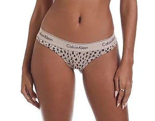 Calvin Klein Women’s Modern Cotton Brazillian Savannah Cheetah Cedar, 2X.