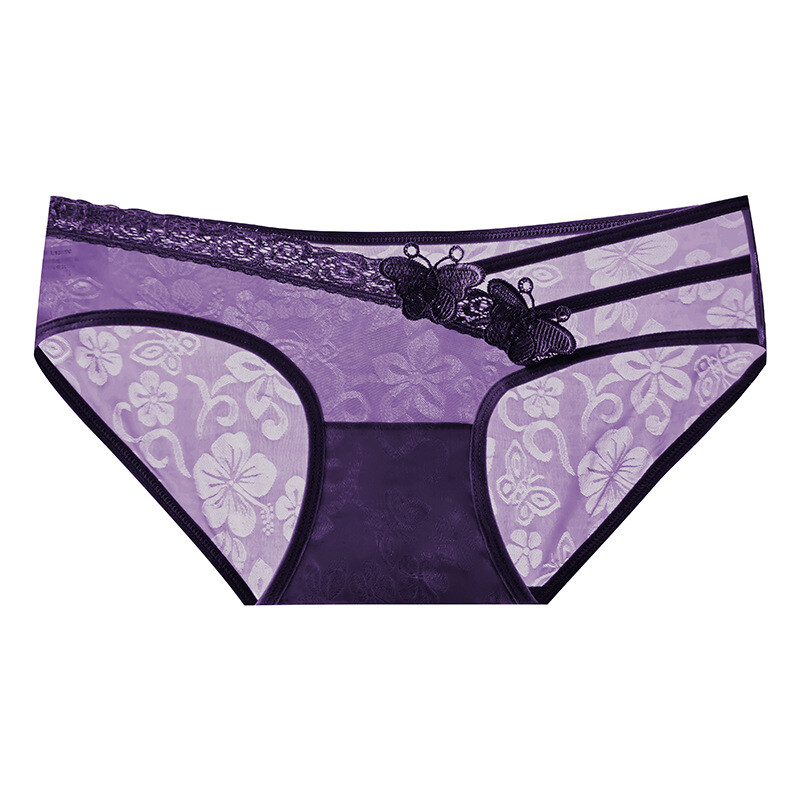 4PCS/LOT Sexy Womens See Through Sheer Panties Briefs Cheeky Underwear Lingeries
