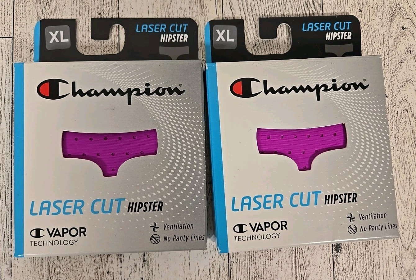 Champion HIPSTER Panties XL Purple Laser Cut AHJBZC Women’s Lot of 2