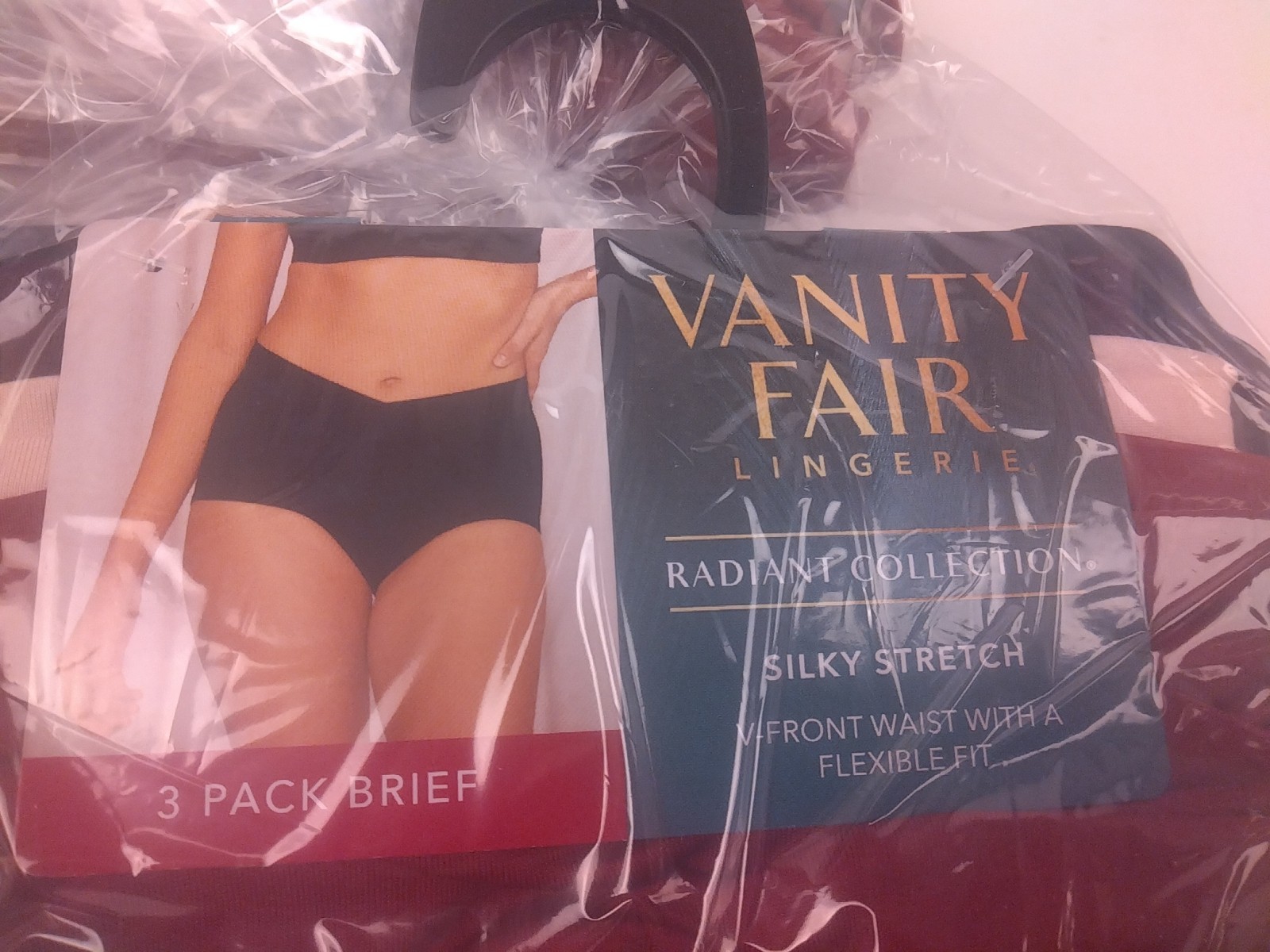 Vanity Fair 3 Pack Red/Pink/Purple Silky Stretch V Front Briefs Size 5XL – New