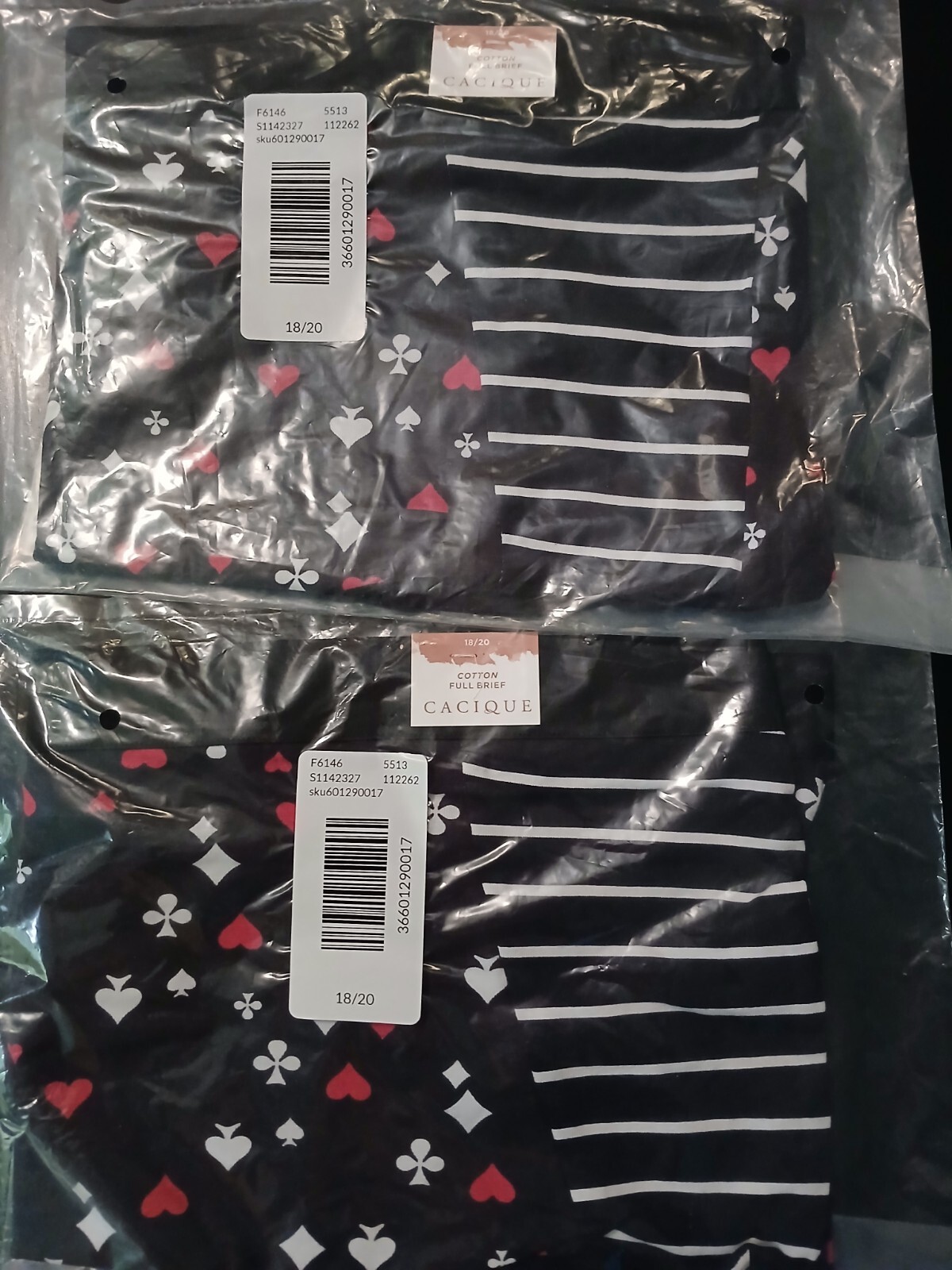Lane Bryant Cacique 18/20 Full Brief Set 2 Poker Theme Panties NEW W TAG
