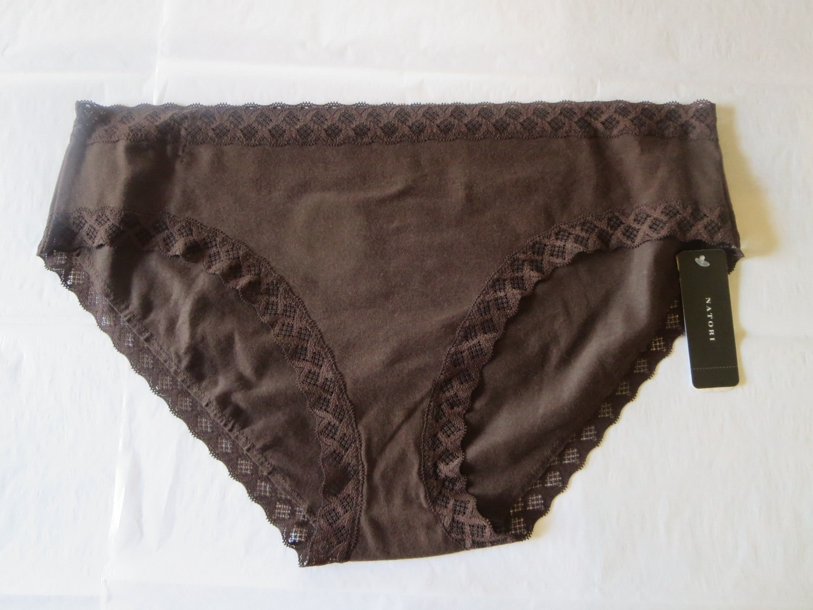 NATORI BLISS GIRL BRIEF PANTY #156058, XL, FRENCH RST/BOWN, NEW WITH TAG $20