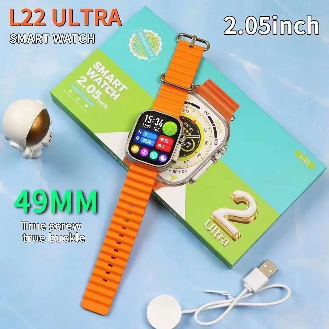 L22 Ultra 2 Smart Watch 49mm 2.05 inch display with Wireless Charger - Image 2