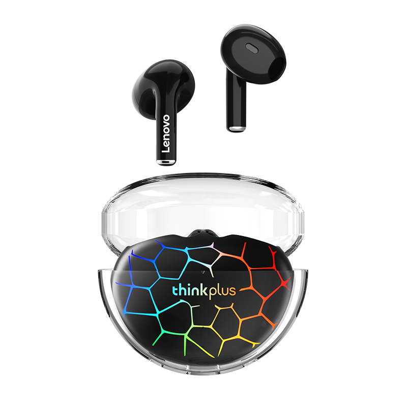 Lenovo LP80 Pro TWS Bluetooth Headphones - RGB, Low Latency, Wireless (Black/White)