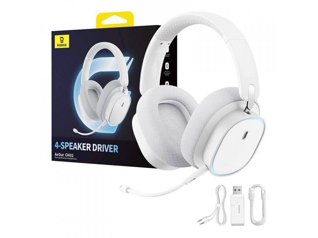 Baseus AeQur GH02 Gaming Wireless Headphones - Moon White
