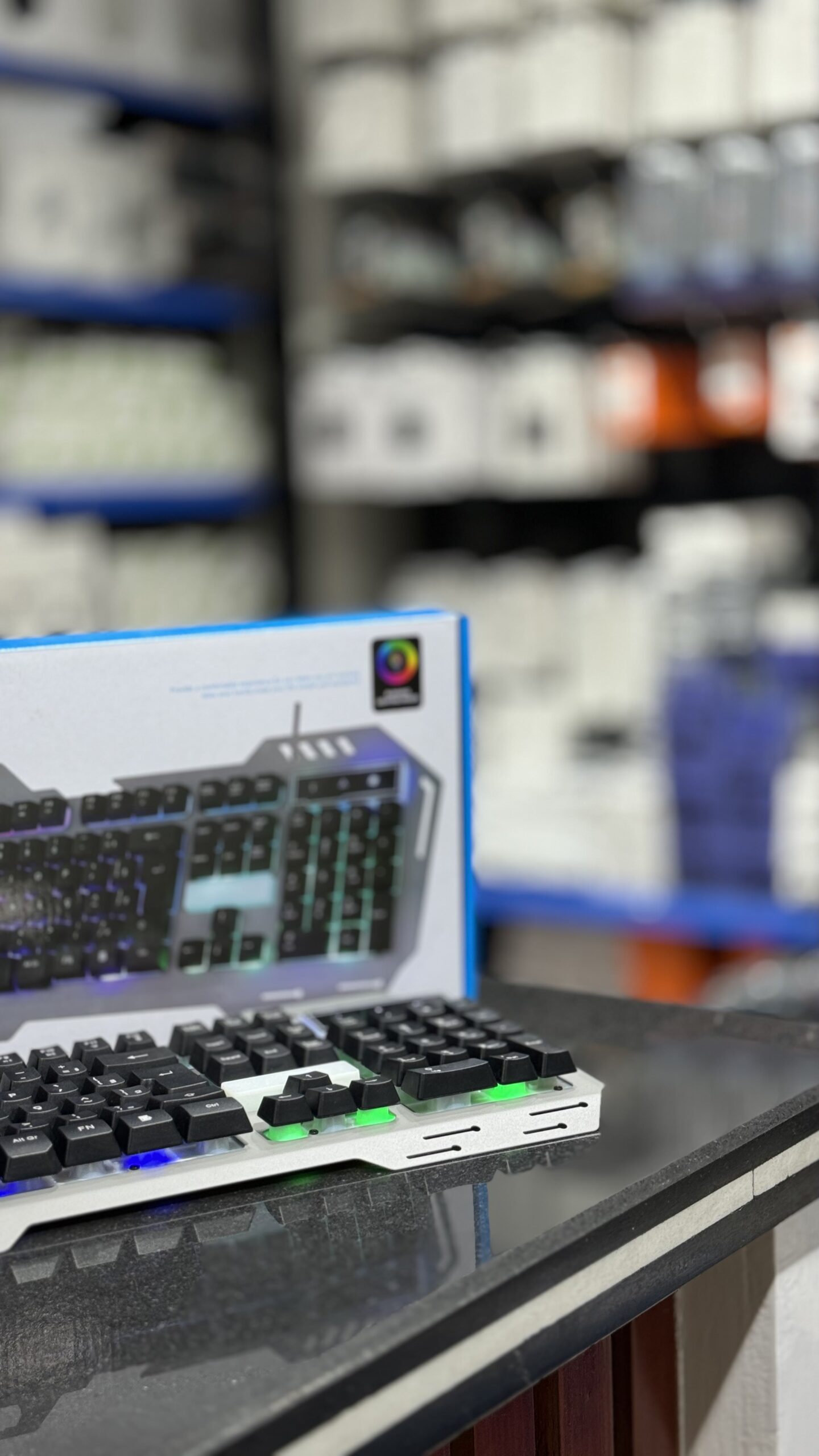 Gaming RGB Backlit Keyboard with Mobile Holder - Image 4